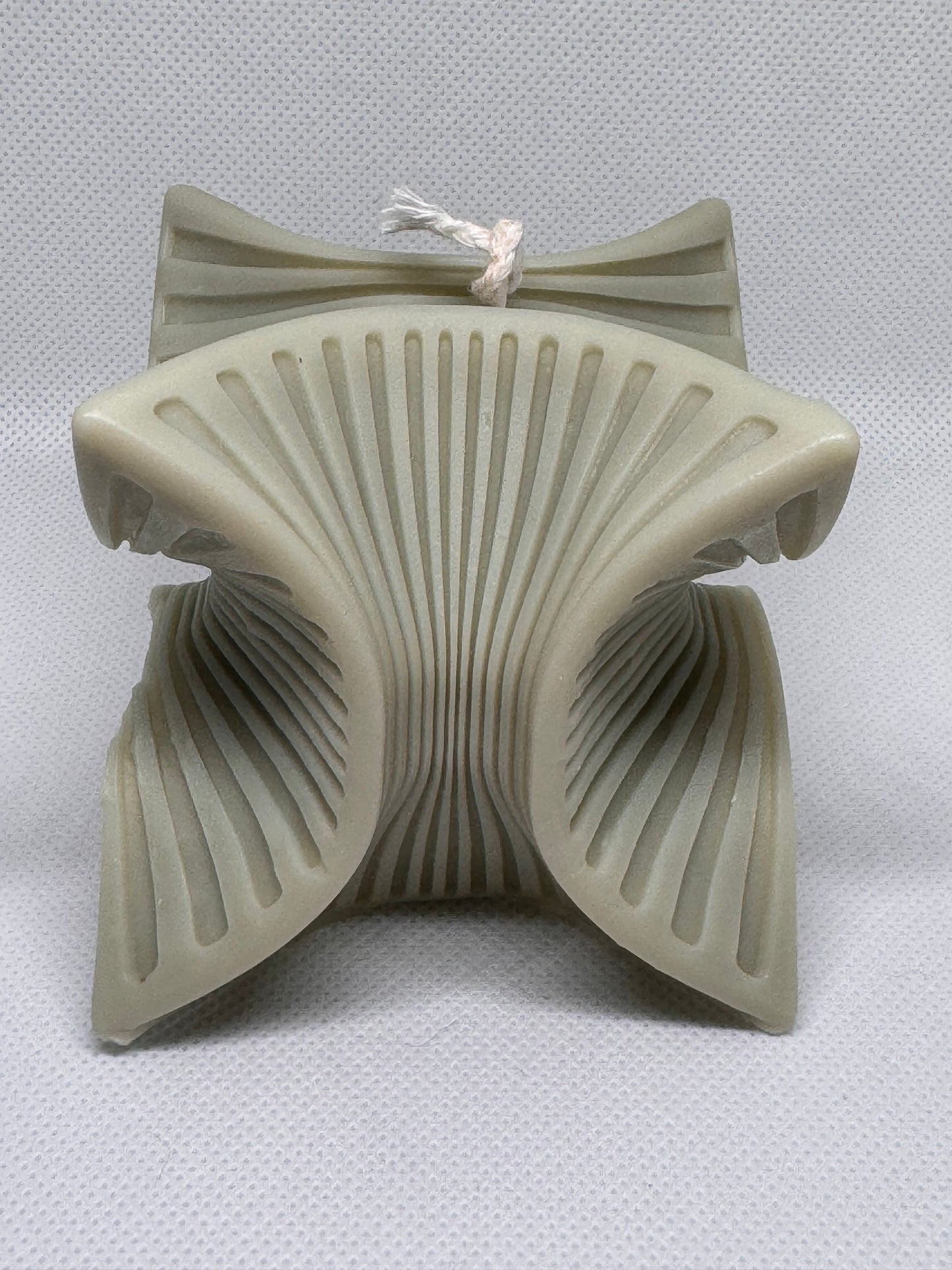 Sculptural Handmade Jasmine Scented Soy Candle Pale Green