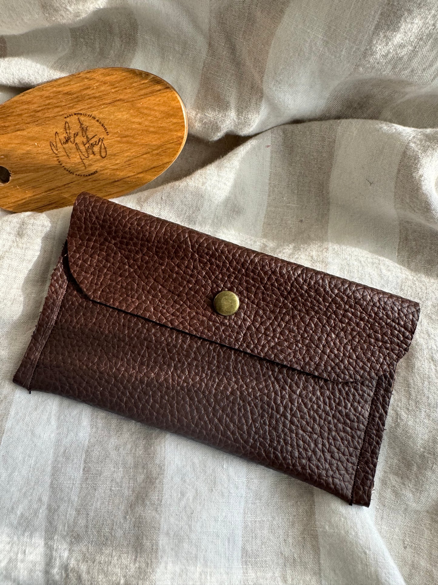 Hazel Handmade Leather Purse Brown ( Small )