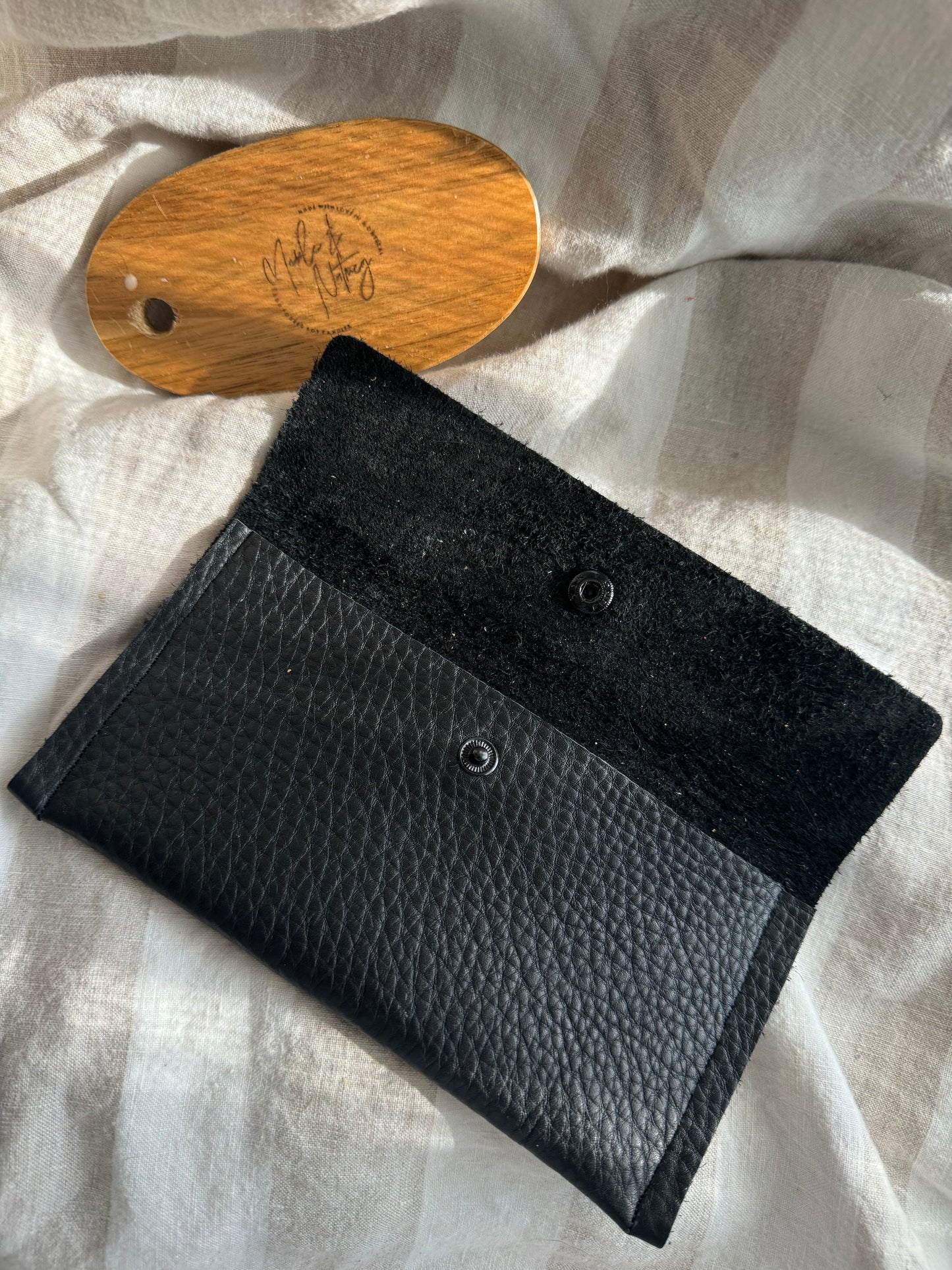 Hazel Handmade Leather Purse Black ( Small )