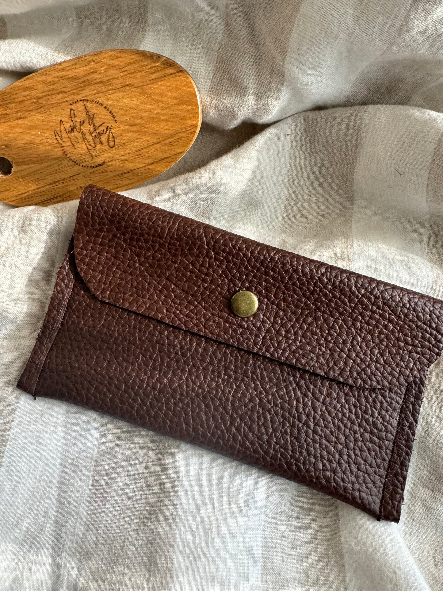 Hazel Handmade Leather Purse Brown ( Small )