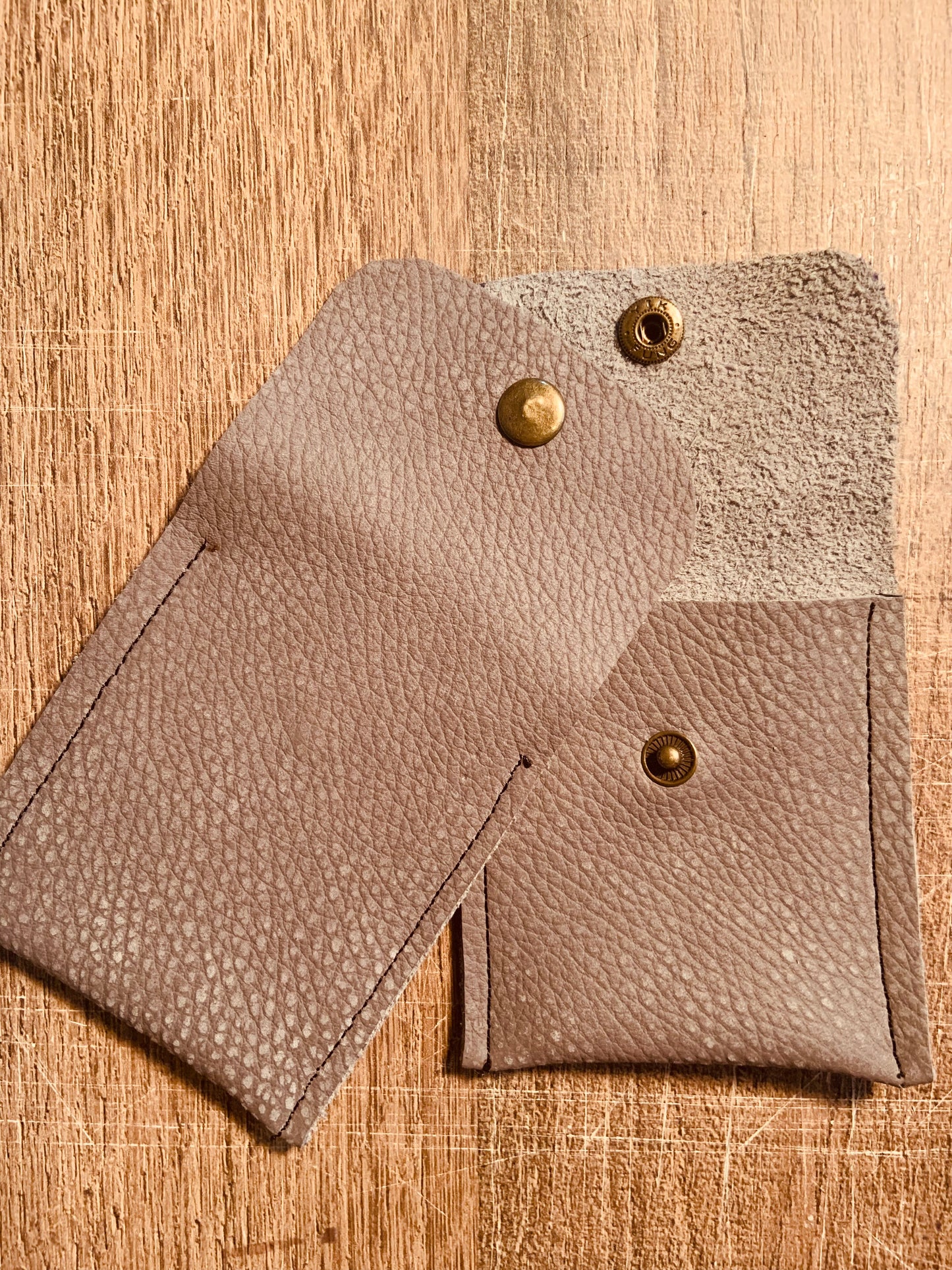 Daphné Handmade Reclaimed Leather Mini Coin Purse Taupe Colour