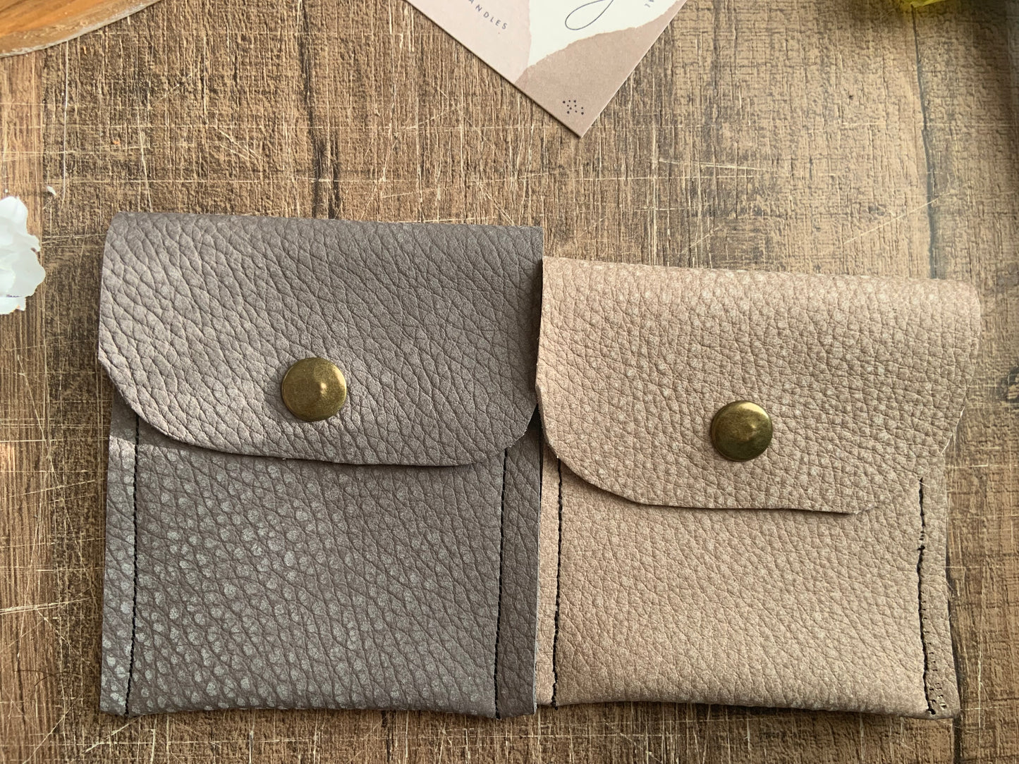 Daphné Handmade Reclaimed Leather Mini Coin Purse Grey