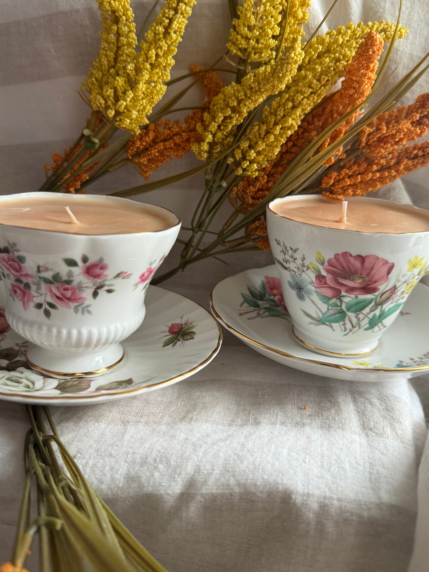 Paisley Handmade Banana Bread Scented Soy Candle in Teacup