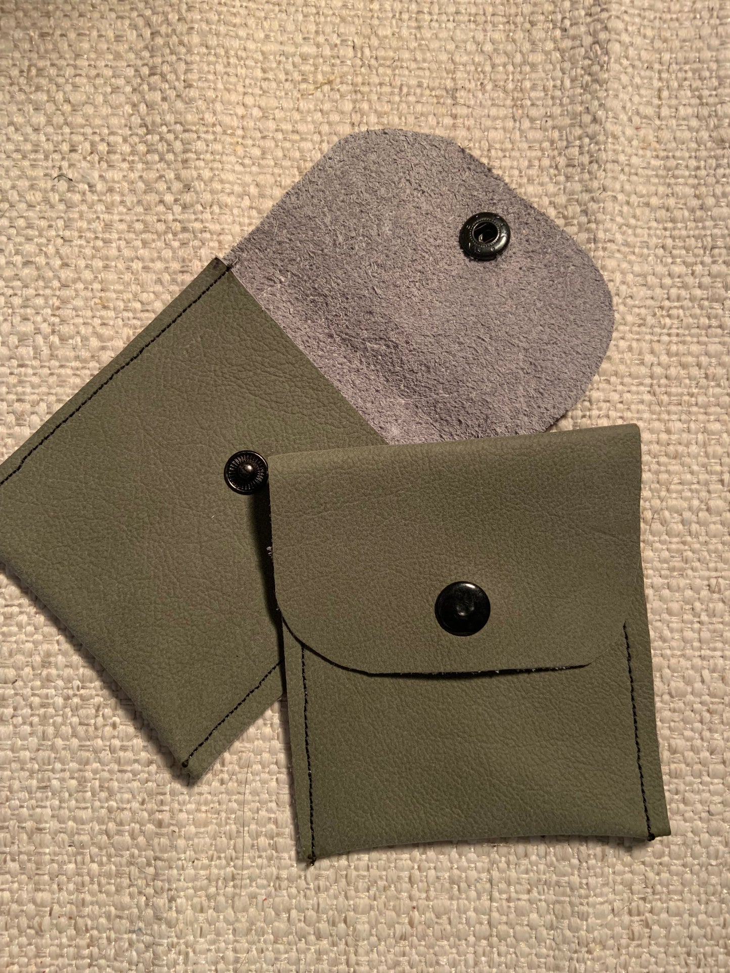 Daphné Handmade Reclaimed Leather Mini Coin Purse Grey