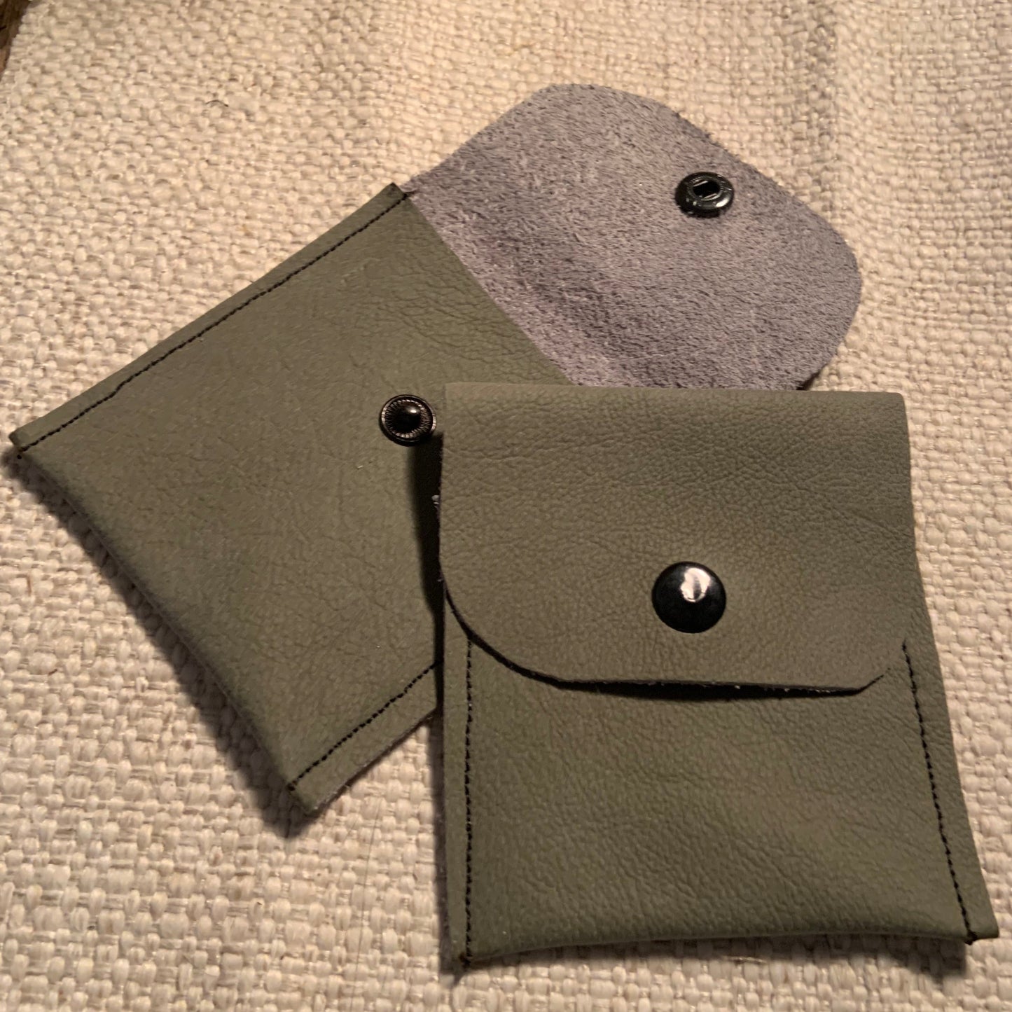 Daphné Handmade Reclaimed Leather Mini Coin Purse Grey