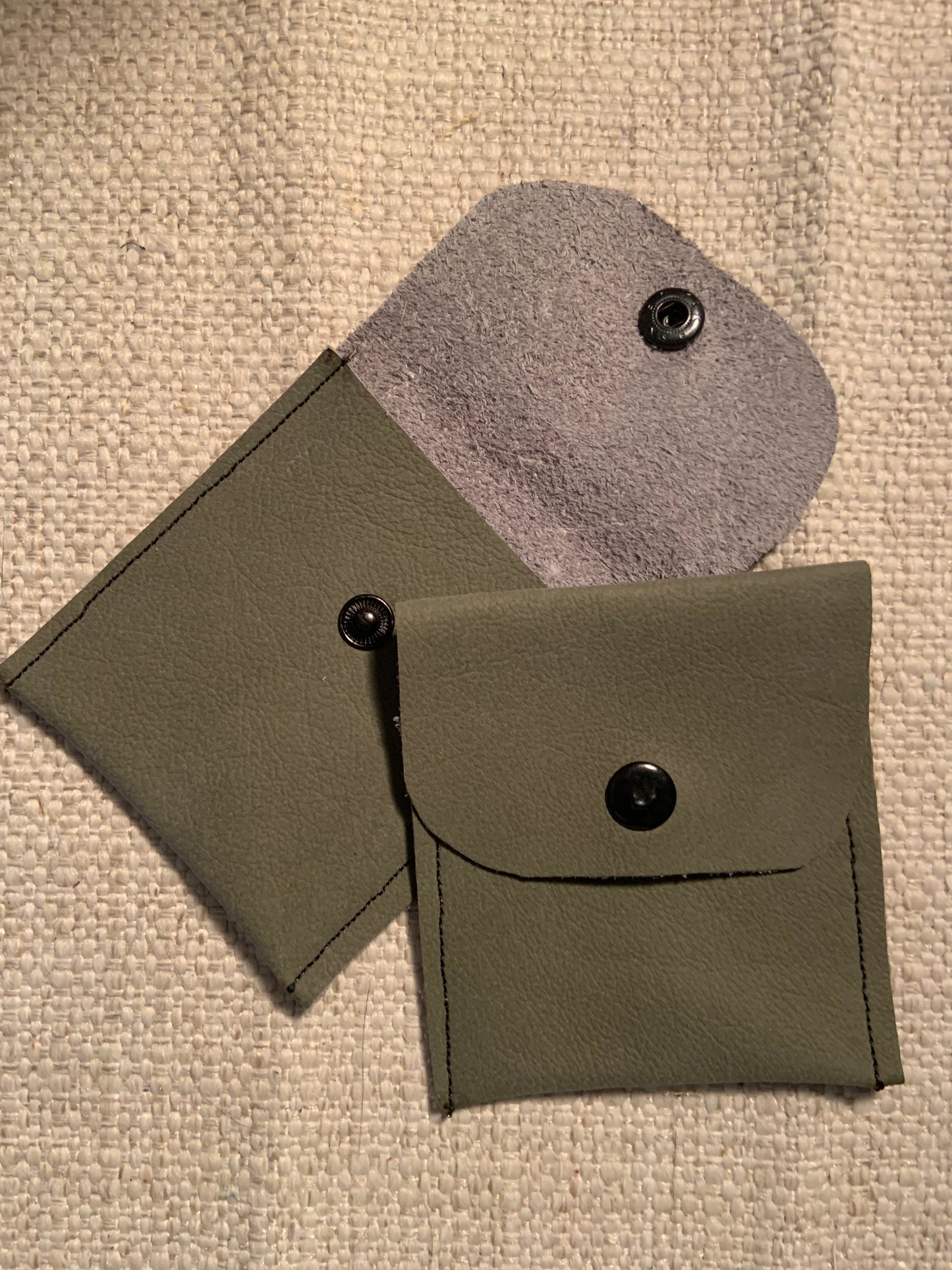 Daphné Handmade Reclaimed Leather Mini Coin Purse Grey