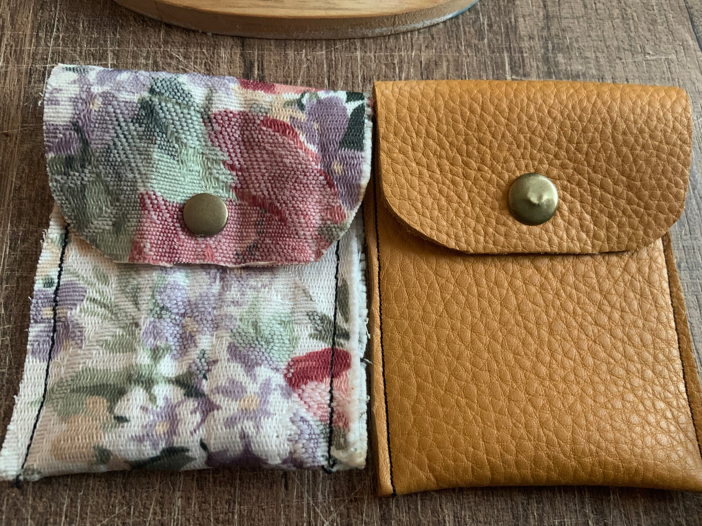 Daphné Handmade Reclaimed Leather Mini Coin Purse Mustard Yellow/Gold