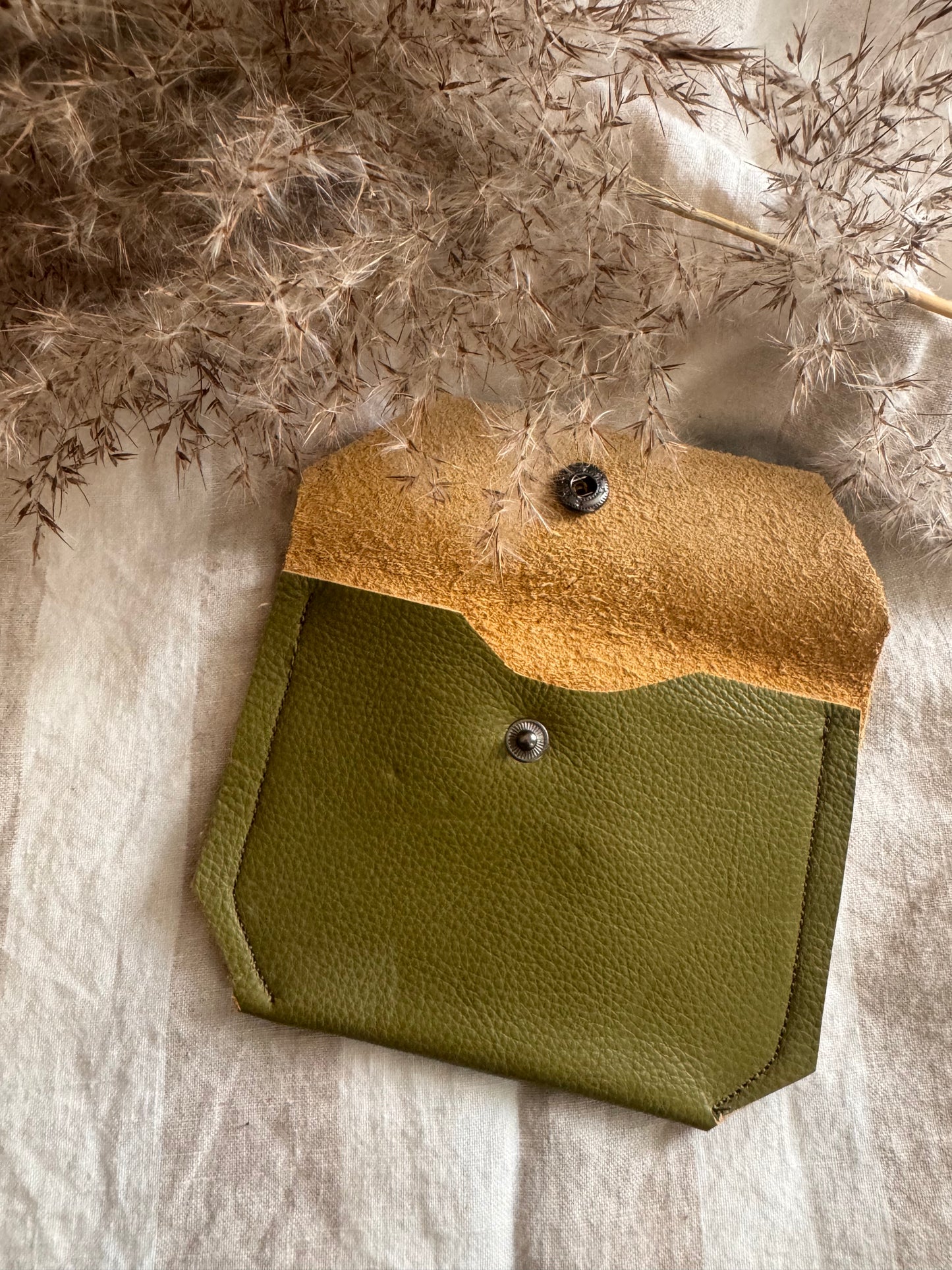 Annabelle Handmade Soft Leather Coin Purse Med Green