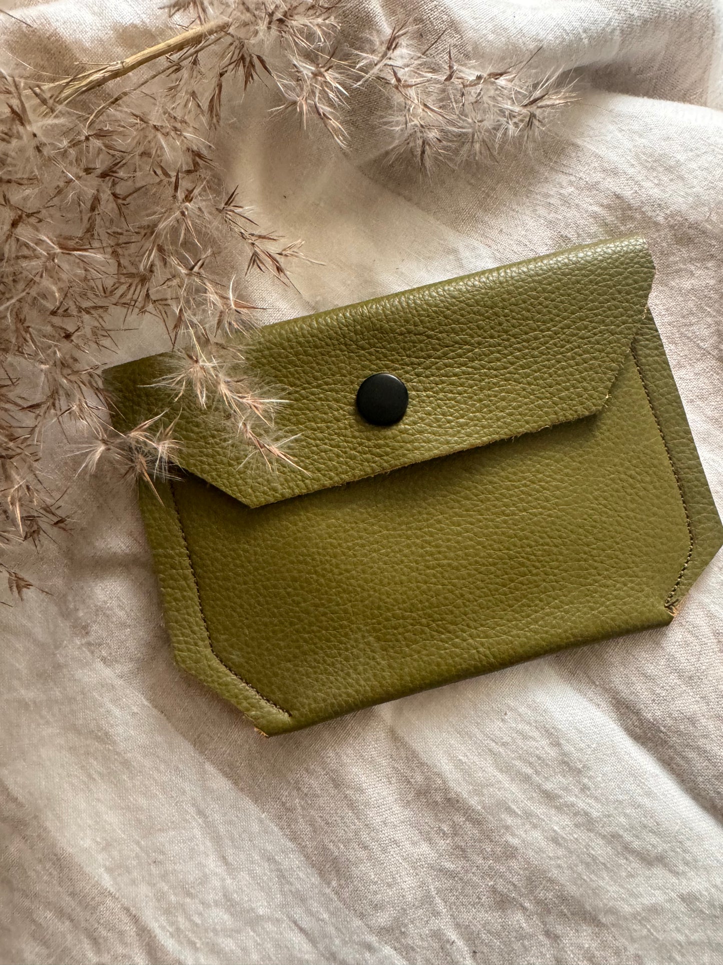 Annabelle Handmade Soft Leather Coin Purse Med Green