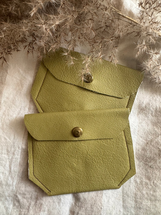 Annabelle Handmade Reclaimed Leather Coin Purse Light Green