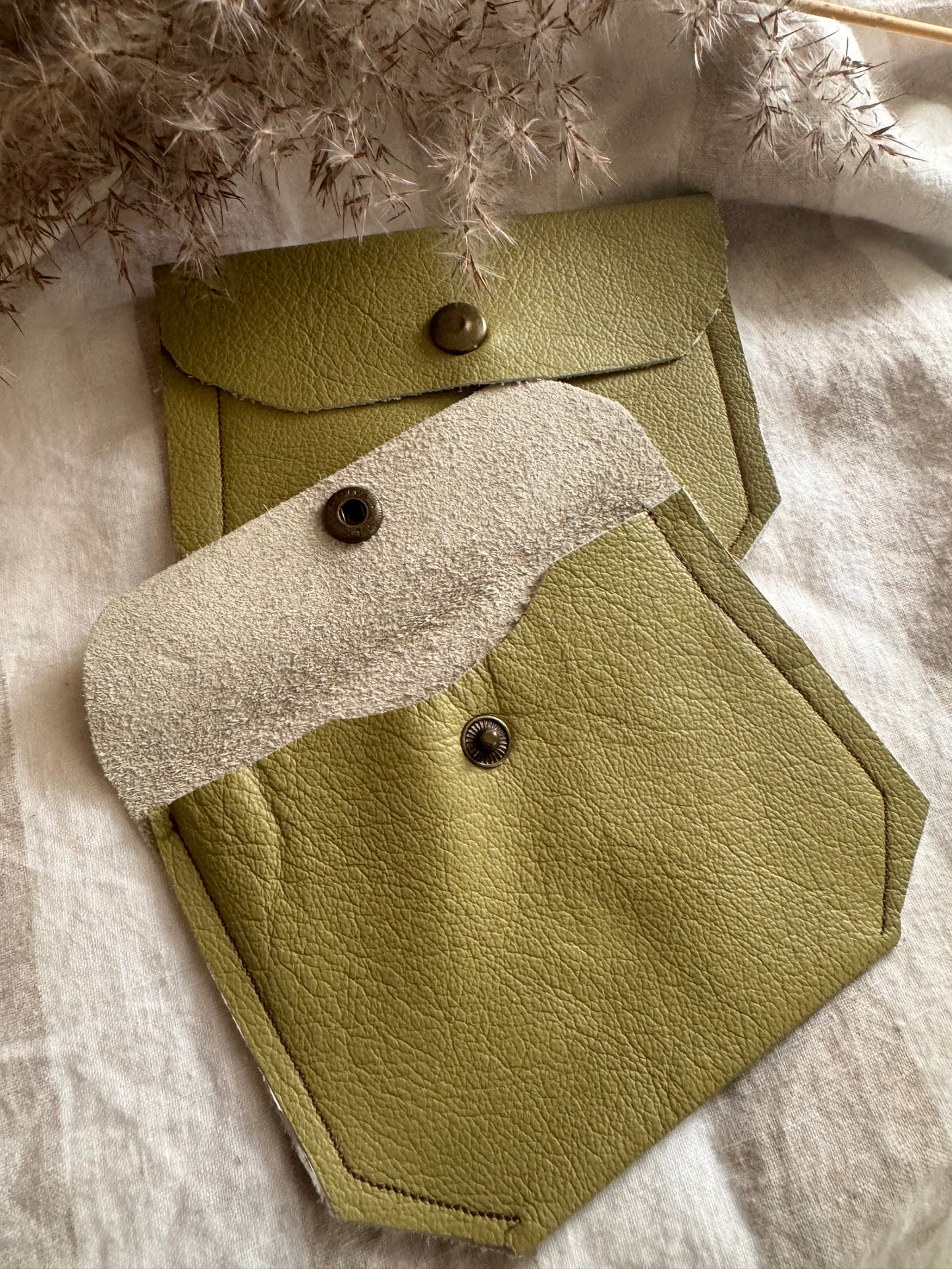 Annabelle Handmade Reclaimed Leather Coin Purse Light Green