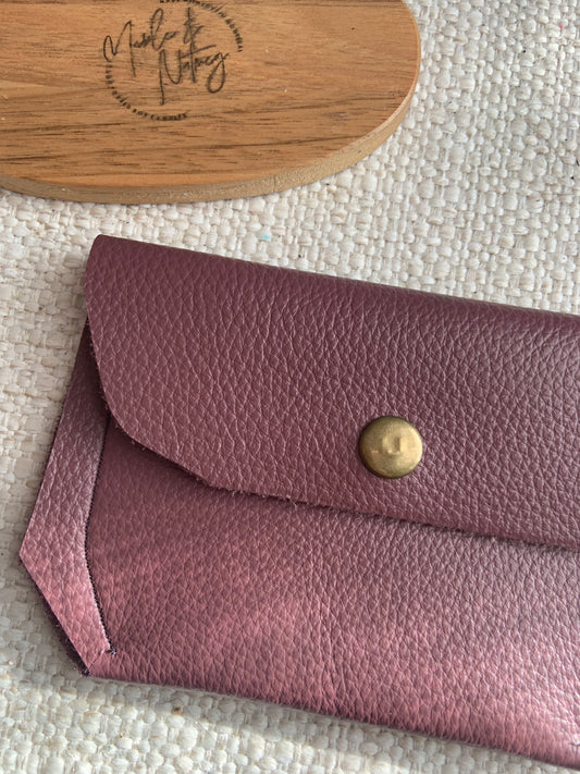 Annabelle Handmade Leather Coin Purse Purple