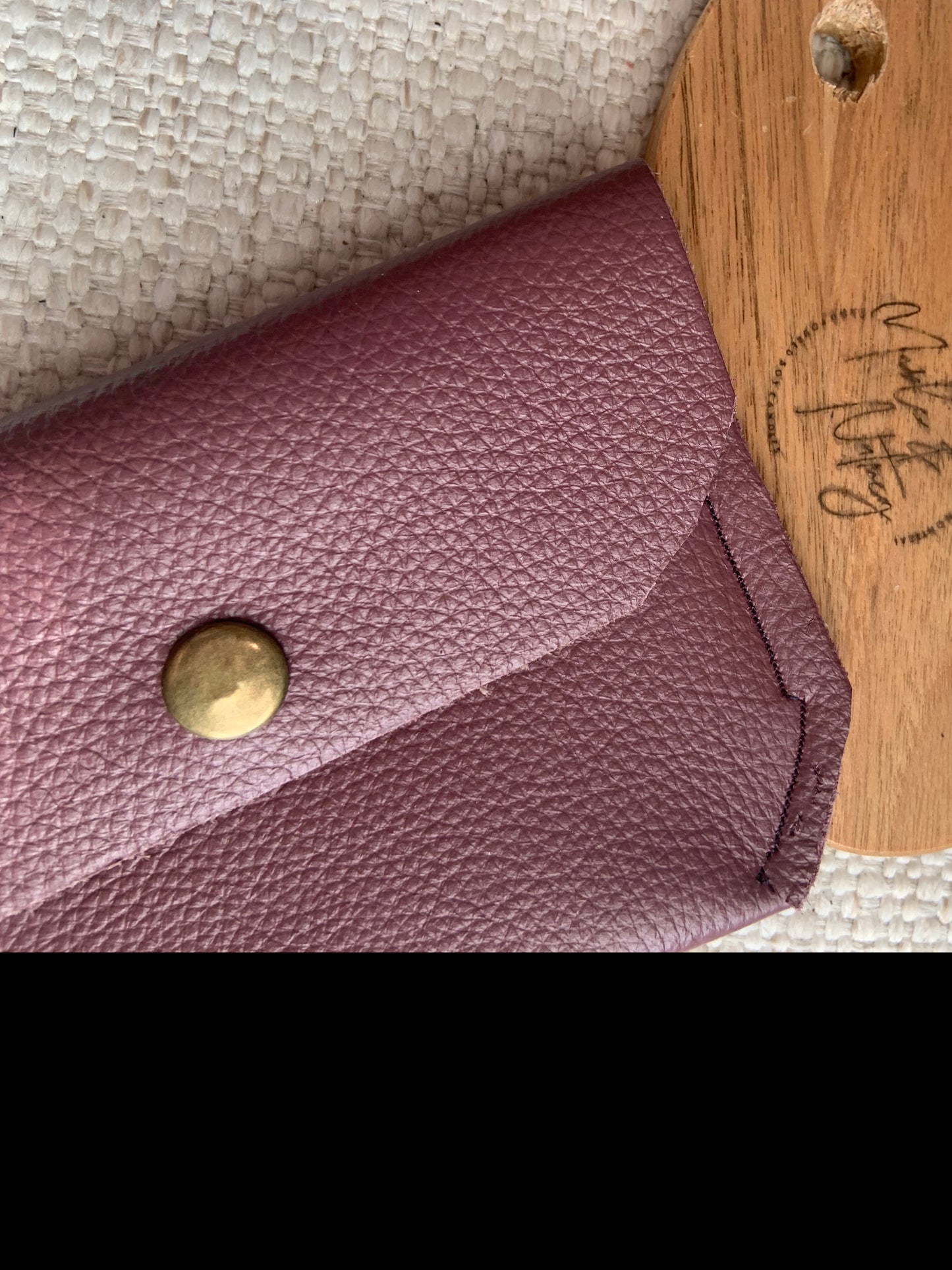 Annabelle Handmade Leather Coin Purse Purple