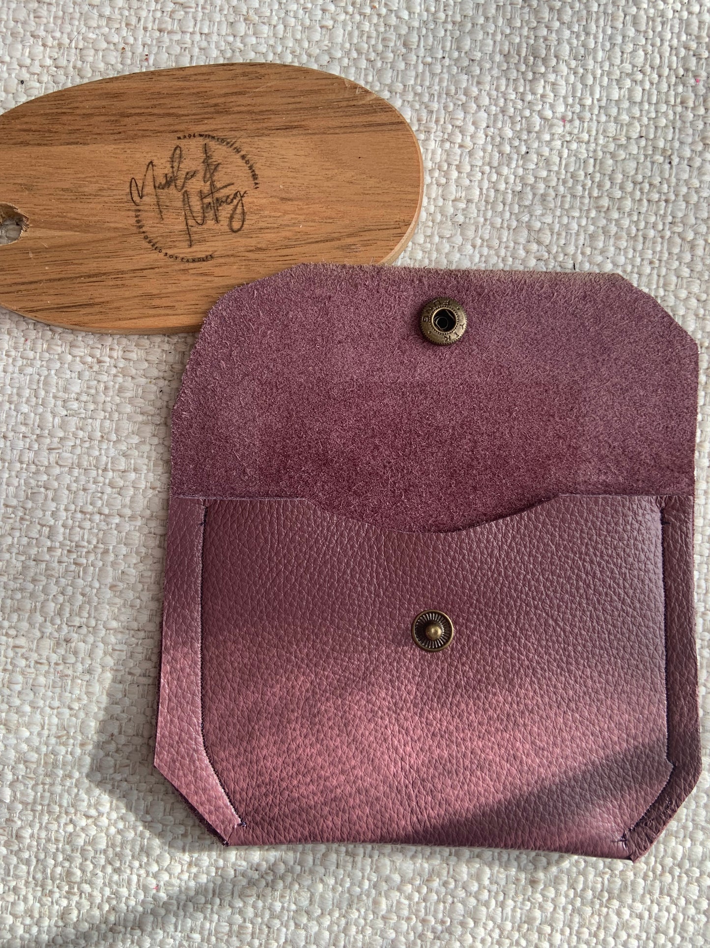 Annabelle Handmade Leather Coin Purse Purple