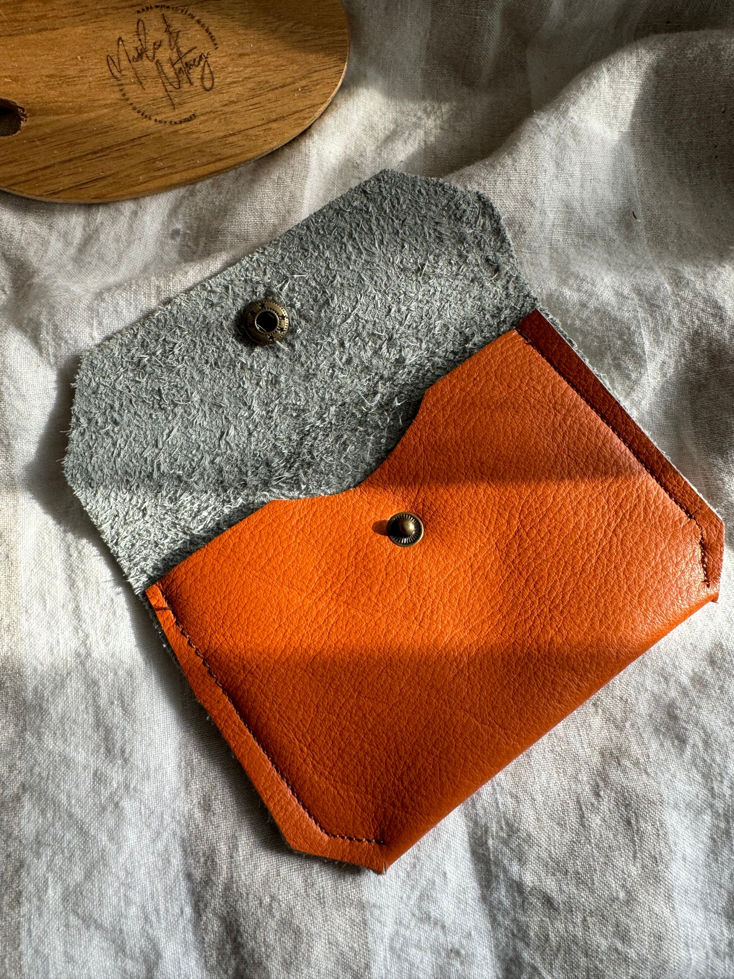 Annabelle Handmade Reclaimed Leather Coin Purse Orange