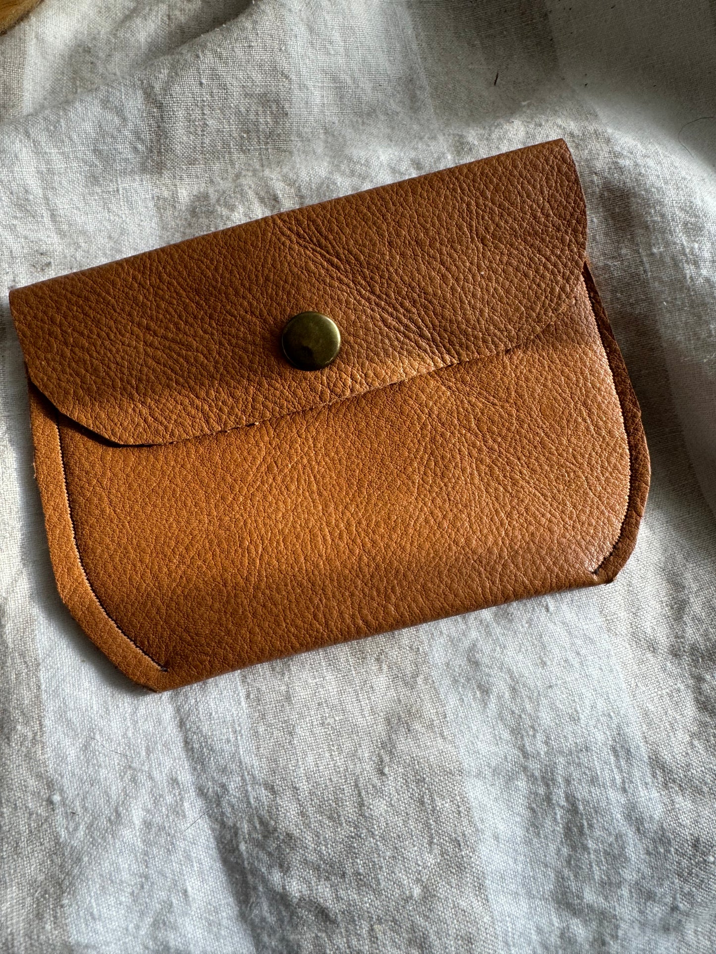 Annabelle Handmade Reclaimed Smooth Leather Coin Purse Brown