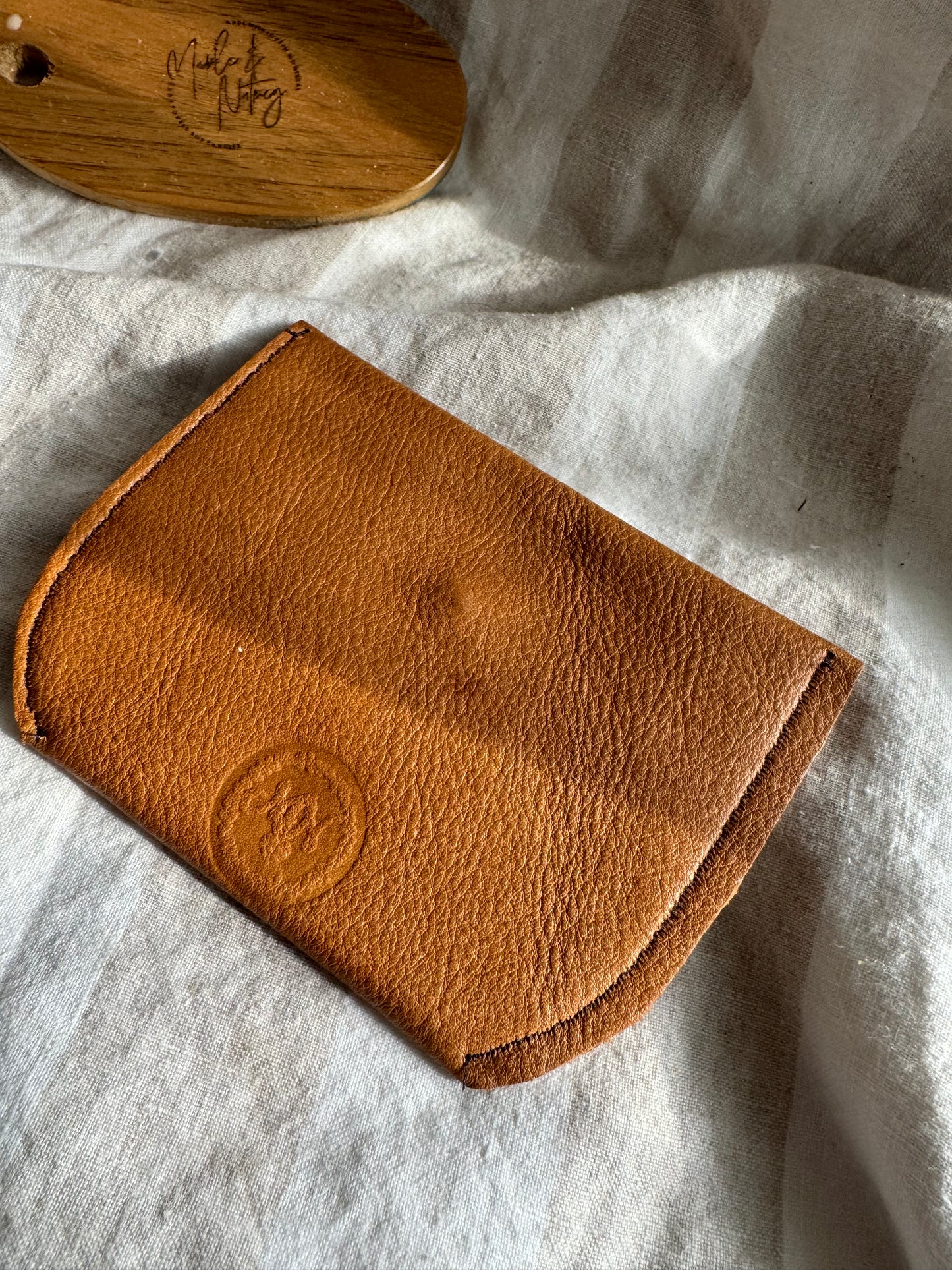 Annabelle Handmade Reclaimed Smooth Leather Coin Purse Brown