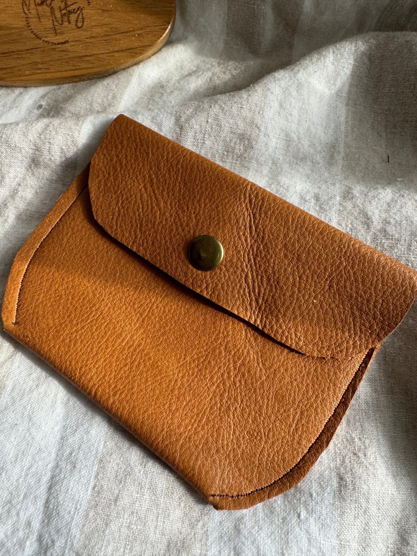 Annabelle Handmade Reclaimed Smooth Leather Coin Purse Brown