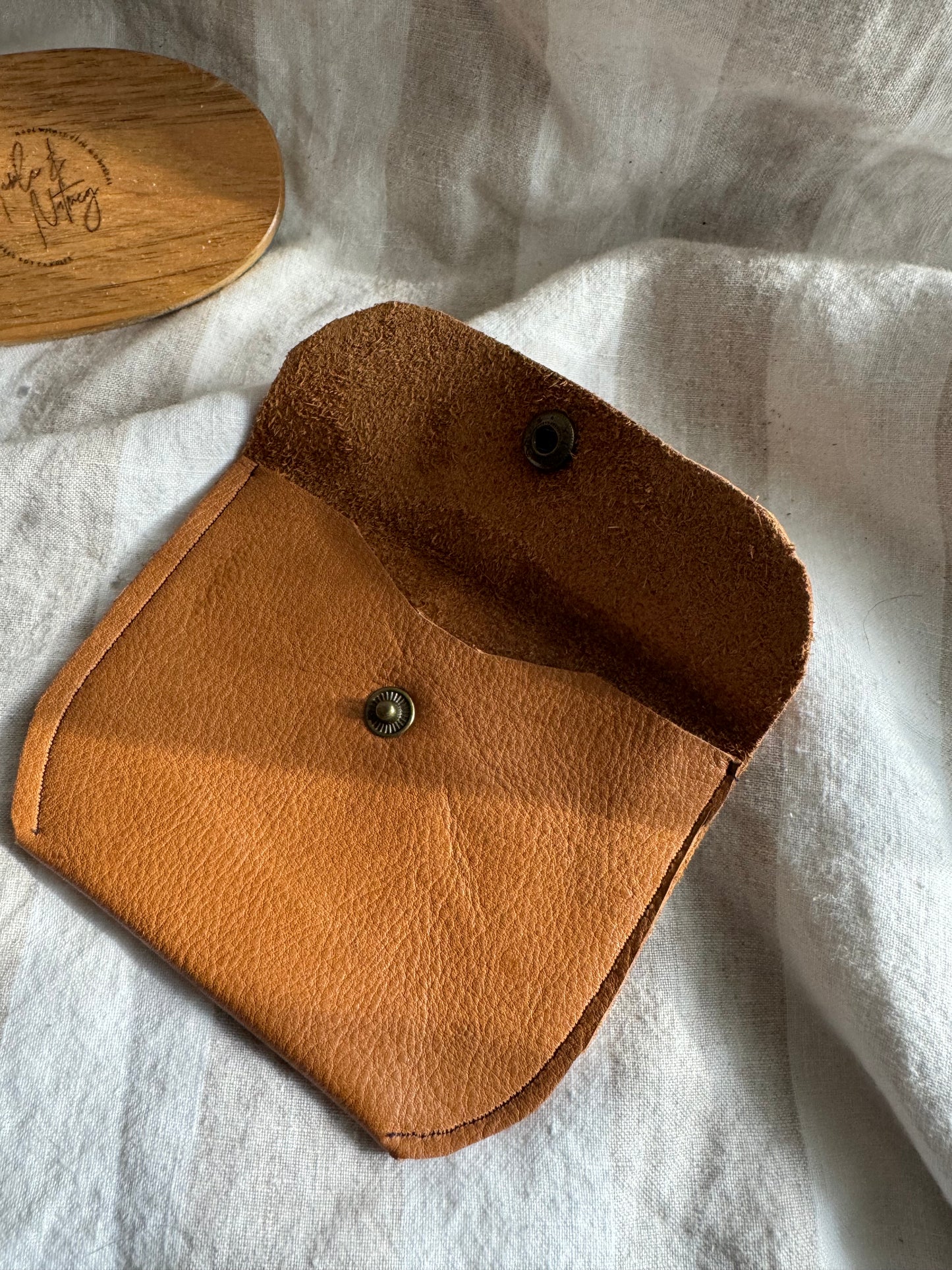 Annabelle Handmade Reclaimed Smooth Leather Coin Purse Brown