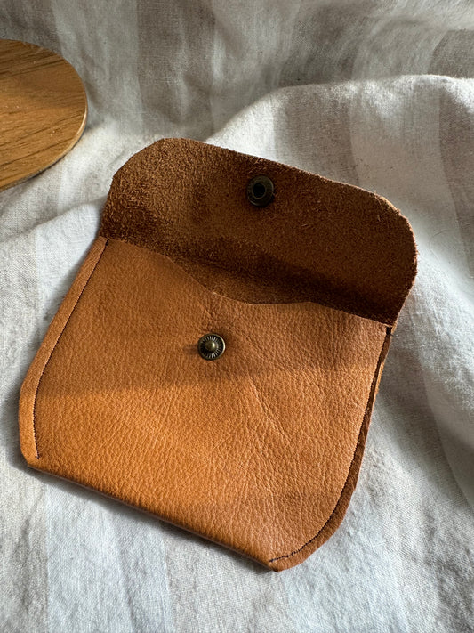 Annabelle Handmade Reclaimed Smooth Leather Coin Purse Brown