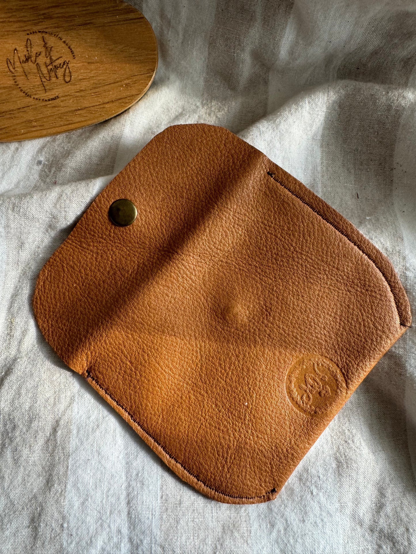 Annabelle Handmade Reclaimed Smooth Leather Coin Purse Brown