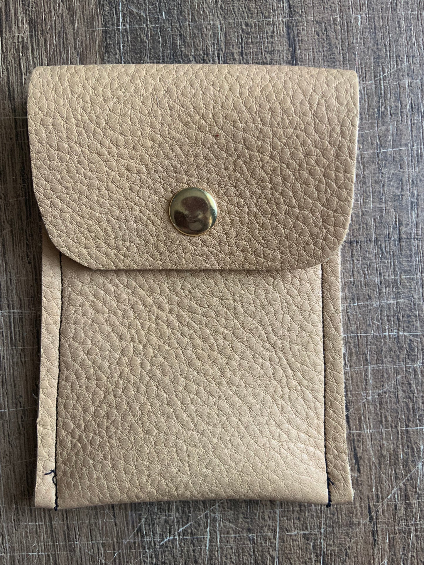 Daphné Handmade Reclaimed Leather Mini Coin Purse Light Yellow