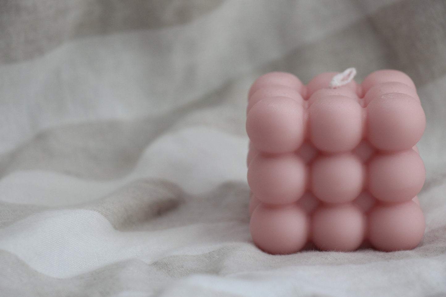 Bubble Handmade Soy Pillar Candle Rosé