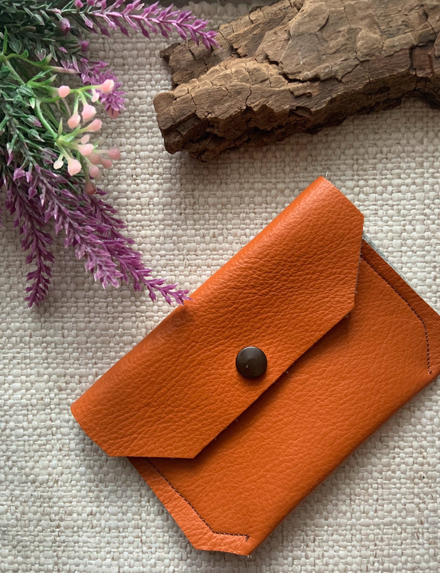 Annabelle Handmade Reclaimed Leather Coin Purse Orange